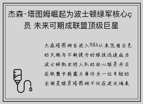 杰森·塔图姆崛起为波士顿绿军核心球员 未来可期成联盟顶级巨星